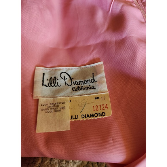 70s Pink Floaty Long Sleeve Dress - Picture 6 of 9